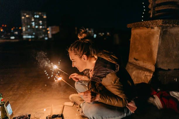 Woman Enjoy a Virtual Party